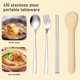 thumbnail image 3 of Ruifaya Juego de cubiertos portátil de acero inoxidable, palillos, cuchara y tenedor, apto para lavavajillas., 3 of 6