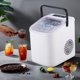 thumbnail image 5 of Máquina portátil para hacer hielo de encimera con asa, 9 cubitos de hielo en forma de bala listos en 6 minutos, 12 kg/24 h, función de autolimpieza con pala y cesta para fiestas en casa (blanco), 5 of 9