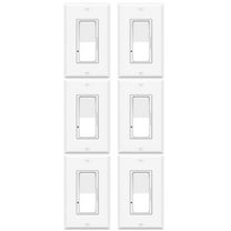 Dimmer Light Switch,Greencycle 6PK Single Pole/3 Way Dimmer Switch for Dimmable 150W LED CFL Light,600W Halogen and Incandescent,15A 120V,Neutral Wire Not Required,Residential/Commercial,ETL Listed
