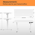 thumbnail image 3 of Electric Adjustable Standing Desk with Wheels, 63'' x 24''Sit Stand Desk with Dual Crossbeam and Mouse Pad, 27''-46'' Lifting Range Stand up Table with Ergonomic Arc Desktop (White Arc), 3 of 16