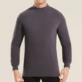 thumbnail image 5 of Men's Long Sleeve Thermal Shirt Winter Warm Base Layer Mid Collar Comfortable Casual T-Shirt for Cold Weather Mens Casual Crew Neck Basic Tees, 5 of 6