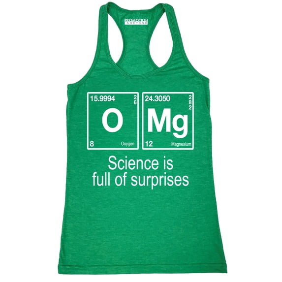 P&B OMG Element Science is Full of Surprises Women's Tank Top, Heather Green, XL