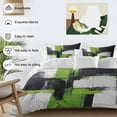 thumbnail image 3 of Abstract Graffiti 4 Piece Duvet Cover Set Twin Size Green Black Angular Layout Soft Bedding Set Comforter Cover, 1 Duvet Cover 1 Flat Sheets and 2 Pillowcases, 3 of 9