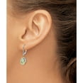 thumbnail image 3 of Sterling Silver And 14K Accent Green Quartz Leverback Earrings (28 X 8) Made In India qe6076, 3 of 5
