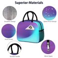 thumbnail image 4 of Insulated Lunch Bag for Women, Floral Print Oxford Fabric Lunch Box, Leakproof Thermal Cooler Tote for Work, School & Picnic, Neon Cyberpunk Print, 4 of 5
