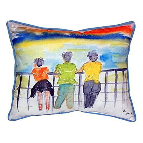 Betsy Drake Ladies Looking 16-inch x 20-inch Indoor/Outdoor Throw Pillow