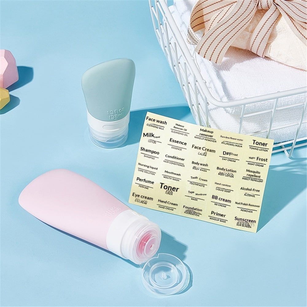 Travel Bottles for Toiletries, 3oz Container, Silicone Refillable Squeezable Travel Accessories for Shampoo Conditioner Lotion (6 Pcs)