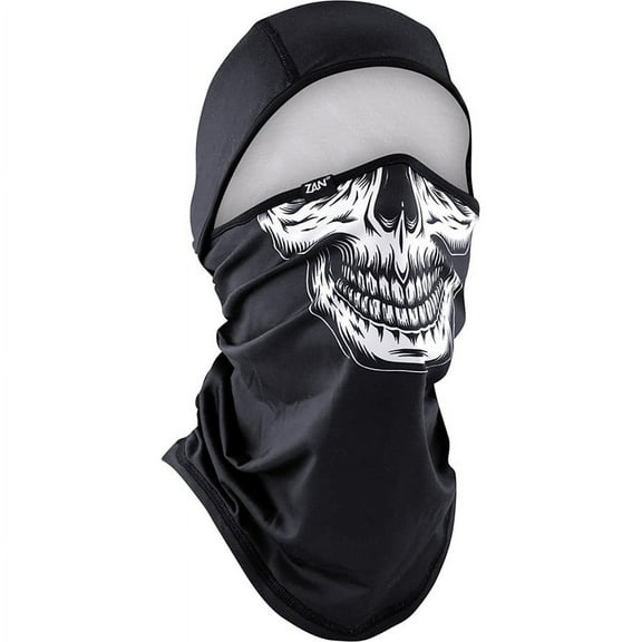 Zan Headgear Sportflex Convertible Balaclava Facemask Black/White Skull