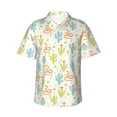 thumbnail image 2 of Xecao Snake And Cactus print Hawaiian shirt - a stylish short-sleeve button-down for men, perfect for casual beach and tropical outings., 2 of 9