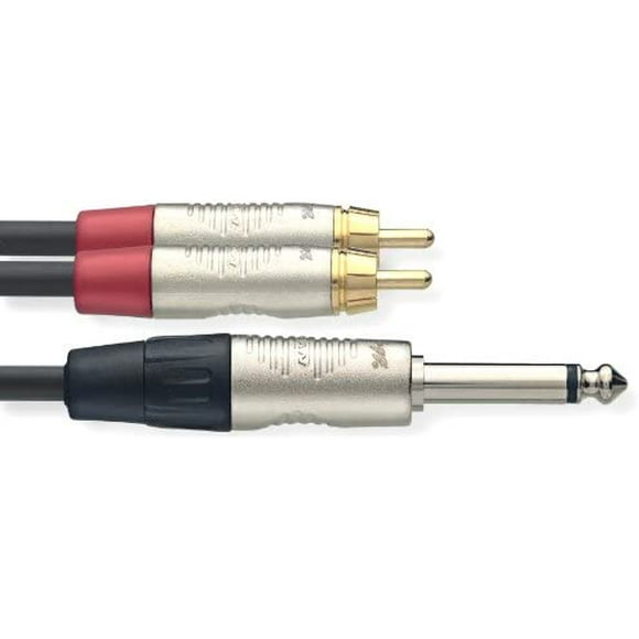 Stagg 10-Feet N Series Y Cable, Mono Phone Plug/2 X RCA Male