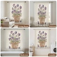 thumbnail image 6 of Watercolor Purple Floral Sheer Curtains 45" Long, Spring Flower Basket Botanical Linen Light Filering Curtains, Breathable Simi Curtain Privacy Drapes for Kitchen Bathroom Small Window Treatment, 6 of 9