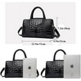 thumbnail image 3 of XiaoBanDeng Top Handle Handbags Women Purse Crocodile Pattern Faux Leather Tote Bags Satchel Bags Zipper&Flap Handbag Shoulder Bag, 3 of 6