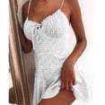 thumbnail image 4 of CAROOTU Femmes Été Bohemia Floral V-Cou Mini Robe Vacances Plage Courte Robe de Soleil, 4 of 7