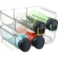 thumbnail image 1 of 2-Pack Stackable Plastic Water Bottle Organizer Racks - Space-Saving Storage Solution for Kitchen Pantry, Cabinet, Refrigerator - Holds 3 Bottles Each - Ideal for Reusable, Wine, Soda Bottles - Food, 1 of 6