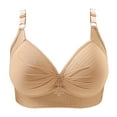 thumbnail image 3 of WREESH 4 Pack Push-Up Bra Women Printing Gathered Together Large Size Daily Bra Underwear No Underwire Bras Underwear Beige, 3 of 7