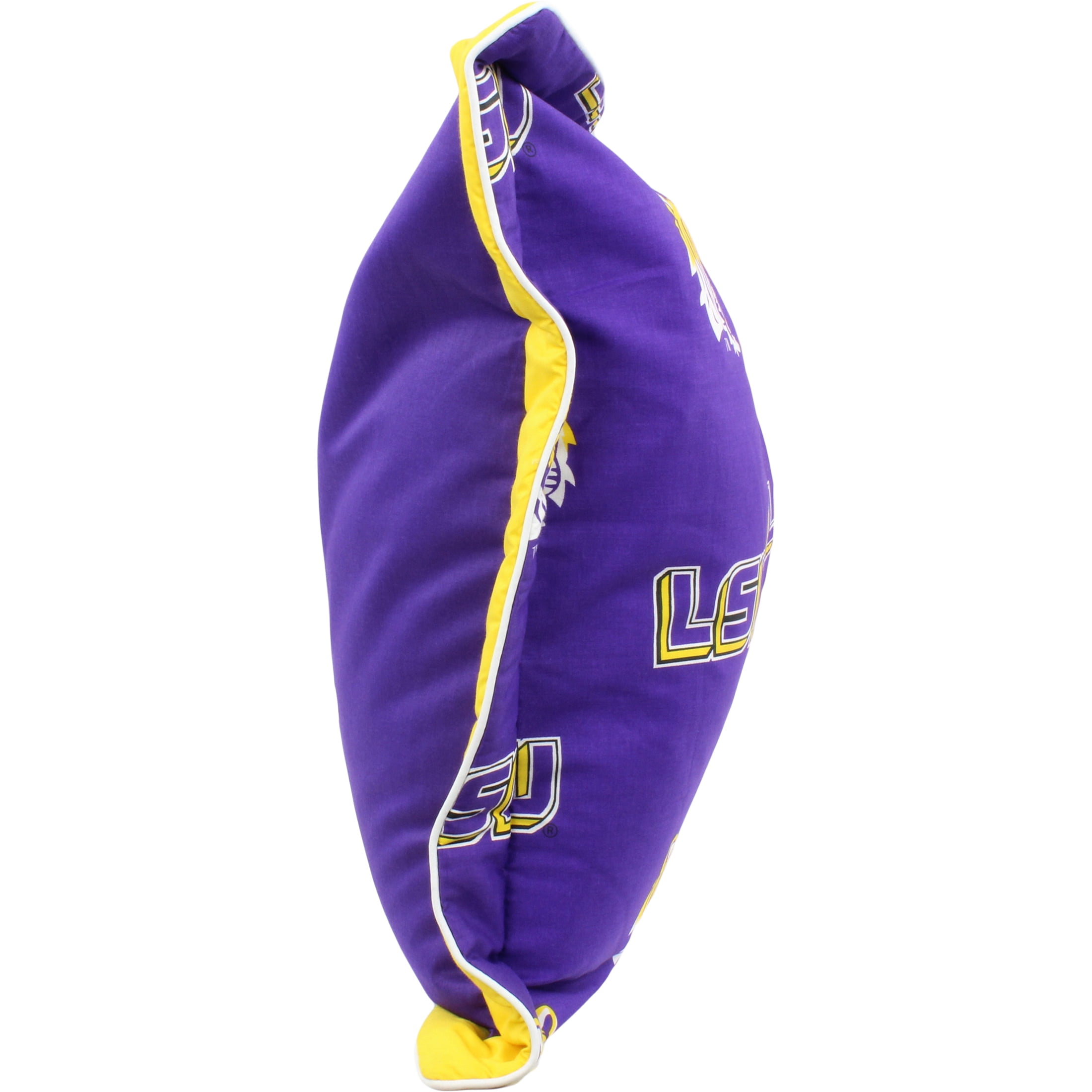 LSU Tigers 3 Pc Reversible Cotton Comforter Set, 1 Comforter, 2 Shams, King