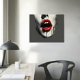 thumbnail image 3 of Nawypu  Abstract Sketch Red Lips Kiss Canvas Wall Decor Art Lover Painting Black White and Gray Love Picture Romantic Home Decoration for Bedroom, Small Size (Ready to Hang), 3 of 4