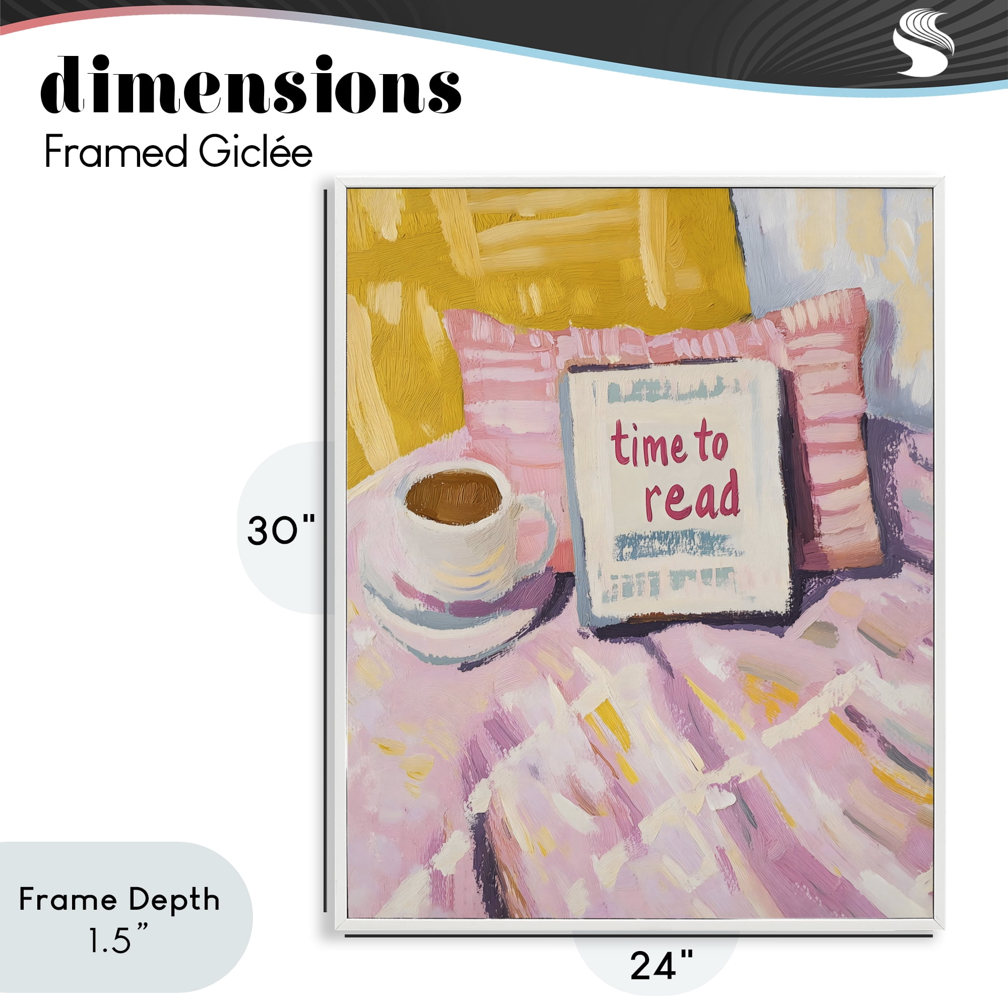 Stupell Industries Time To Read in Morning White Framed Giclee Art, design by The Prints Vibe