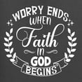 thumbnail image 5 of Wild Bobby Worry Ends When Faith In God Begins Inspirational/Christian Women Graphic Tee, Charcoal, Medium, 5 of 5