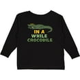 thumbnail image 3 of Inktastic In a While Crocodile with Cool Green Crock in Sunglasses Boys or Girls Long Sleeve Toddler T-Shirt, 3 of 5