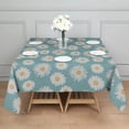 thumbnail image 3 of Teal Daisy Flower Golden Centers Pattern Square Tablecloth,Waterproof Square Table Cover,Wipeable Spillproof Washable Table Cover for Home Kitchen Party Decor 42"X42"(107x107cm), 3 of 6