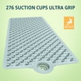 thumbnail image 6 of Yolife Non-Slip TPE Bathtub Mat with Hair Catcher, 39" x 17" Shower Mat for Inside Tub │ Large Drain Holes, Machine Washabl,Light Blue, 6 of 7
