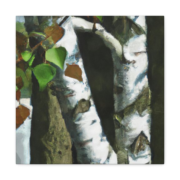 Birch Tree in Fog - Canvas