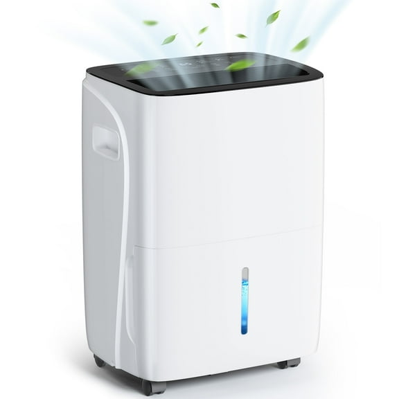 KISSAIR 60 Pints Dehumidifier, 3000 Sq. Ft Coverage Area with 1.06 gal Water Tank, 24H Timer, Auto Defrost & Drain, Portable Dehumidifier, Basement, Bathroom, Laundry Room