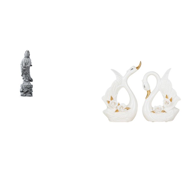 Estatua de Guan Yin, figura de cisne, escultura de cerámica, obra de arte, adorno de mesa, diseño , ideal para regalar, decoración del hogar.