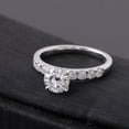 thumbnail image 2 of Oryn Jewelry 14K White Gold Plated Moissanite Band - 1.8 Ct Round Cut Brilliant Moissanite Band for Her - Solitaire Accent Band - Elegant Wedding Jewelry, 2 of 6