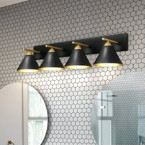 Luxury Modern Bath Light, Large Size: 8.75''H x 37.5''W, with Modern Farmhouse Style Elements, Matte Black Finish, UQL5542 from the Kiel Collection by Urban Ambiance