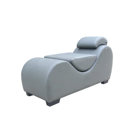Kingway Faux Leather Yoga & Stretch Relax Chaise Grey