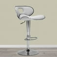 thumbnail image 2 of Set of 2 Adria White Faux Leather Chrome Frame Adjustable Height Bar Stool, 2 of 7