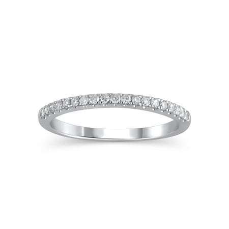 1/5 Carat T.W. (I2 clarity, H-I color) Brilliance Fine Jewelry Diamond Wedding Band in 10kt White Gold, Size 7