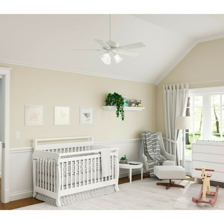 44in Swanson Ceiling Fan in Fresh White with LED Light Kit