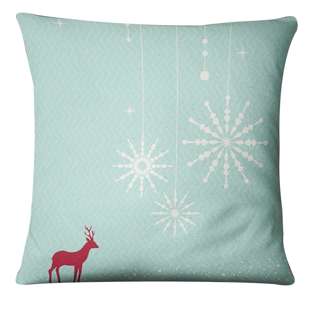 Download Christmas Rectangle Cushion Cover Silk Square Pillow Case ...