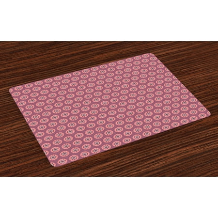 Dining Room Floral Arrangements Peach Placemats Set of 4 Mandala Design with Retro Colors Ethnic Inspirations Floral Arrangement, Washable Fabric Place Mats for Dining Room Kitchen Table Decor,Mauve Coral Pale Yellow, by Ambesonne ()