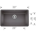 thumbnail image 6 of BLANCO PRECIS 30" Single Undermount - Anthracite, 6 of 7