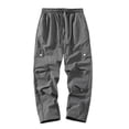 thumbnail image 1 of Wyzesi Long Sleeve Pants for Men Body Con Men's Spring and Fall Workwear Pants Retro Zipper Pockets Loose Drawstring Pants Simp Le Male Christmas Clothes, 1 of 7