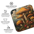 thumbnail image 3 of Zufioo Vintage Cloud Mushroom Print Leather Coaster Set, Decorative PVC Coasters 4-pack - Scald and Stain-resistant, Suitable for Home, Cafes, Restaurants-Square, 3 of 6