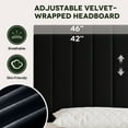 thumbnail image 6 of Einfach Full Bed Frame with Adjustable Upholstered Velvet Headboard and 4 Storage Drawers, No Box Spring Required, Black, 6 of 12