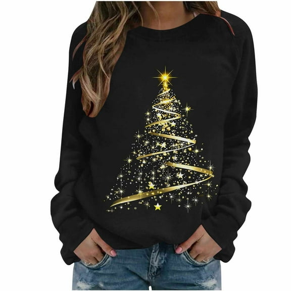 Christmas Tops for Women Cute Tops Fall Flowy Long Sleeve Shirts Plus Size 4Xl Plus Size Blouses Dressy Casual Fall