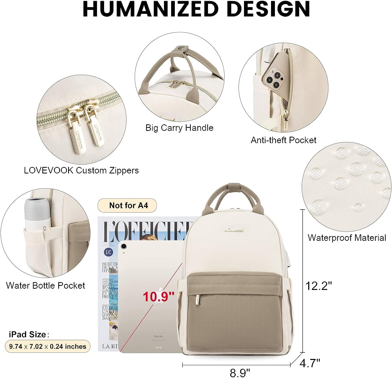 Lovevook Mini Backpack Purse for Women, Small Backpack Cute Fashion Daypack with USB Charging Port for Work Travel Daily Shopping Dating