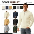 thumbnail image 7 of Iceglad Mens Quarter Zip Sweater Cable Knit Stand Collar Pullover Casual Thermal Knitwear, 7 of 7
