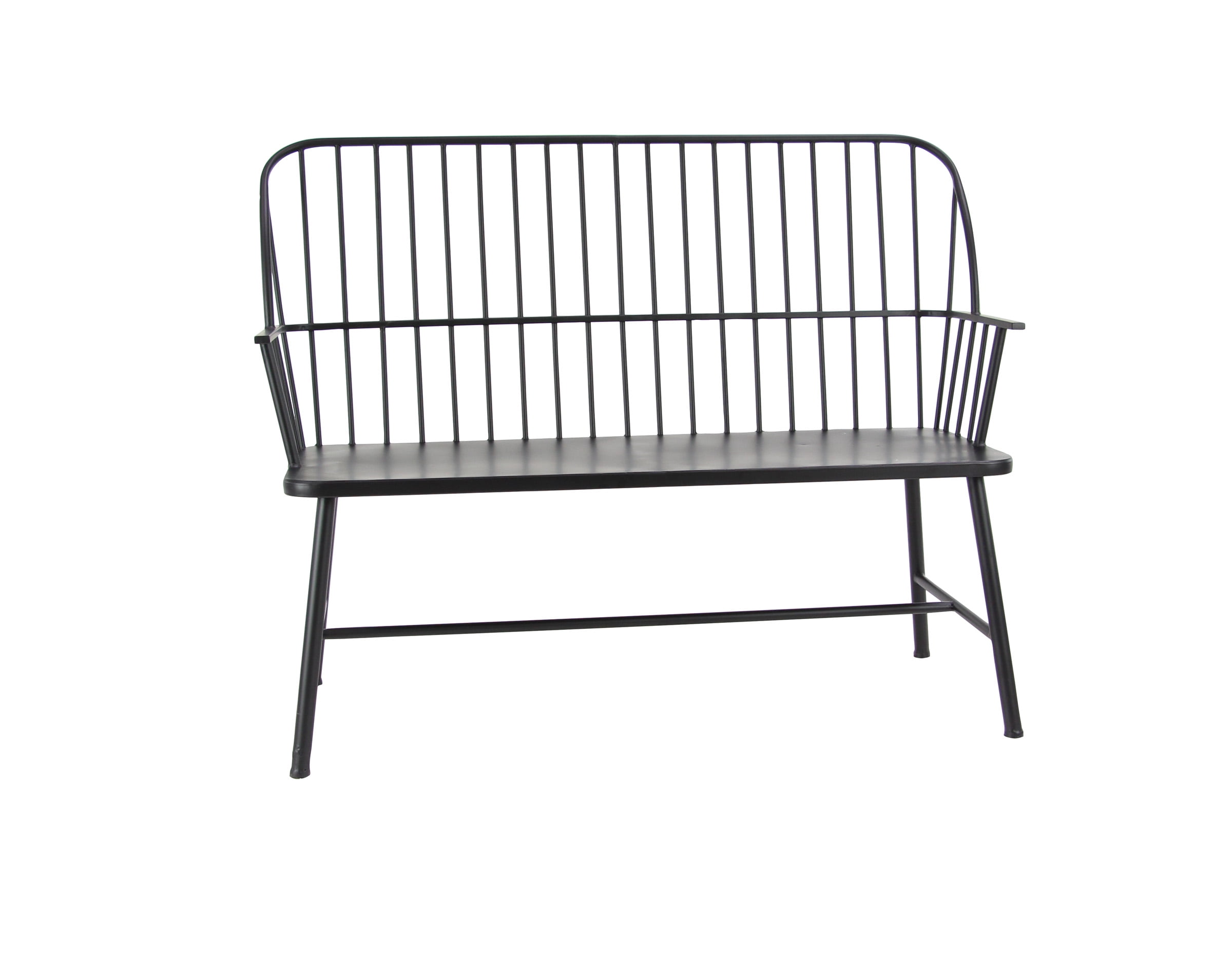 Decmode Traditional 38 X 48 Inch Black Iron Patio Bench