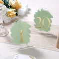 thumbnail image 1 of Table de Mariage Vert Sauge avec Chiffres Imprimés en Feuille d'Or et Support, 1 of 5