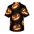 thumbnail image 4 of Domuza Scrubs for Men Top Plus Size V-Neck Short Sleeve Spooky Funny Print Nursing Top Comfort Soft Stretch Medical Workwear with Pockets Earthy Yellow XL, 4 of 4
