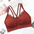 thumbnail image 2 of YUGYXL Sports Bras for Women Cross Straps Lace Underwear Bra Full Coverage Everyday Bra Padded Bralettes Lounge Bra Red Free Size, 2 of 3