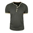 thumbnail image 3 of TAGOLD Mens Summer Short Sleeve Round-Neck Blouses & Shirts Color Button Pullover Casual Top, 3 of 5