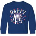 thumbnail image 3 of Inktastic Happy 4th- Fourth of July firework Long Sleeve Youth T-Shirt, 3 of 5
